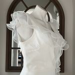 DKNY Sheath Dress with Frothy Organza Ruffles in Ivory, Size 6 New w/Tag $199 Photo 5