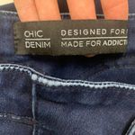 Chic Denim Womens Jeans Blue Size 14S Asha Corset Skinny Button Fly Distressed Photo 3