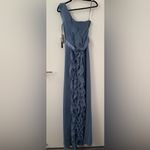 Vera Wang White by  Ruffled One-Shoulder Dress Bridesmaid Wedding Size 2 XS Blue Photo 8