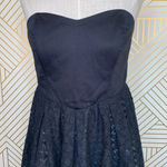 Anthropologie Moulinette Soeurs Dress Lace Crochet Strapless Black Size 6 Photo 1