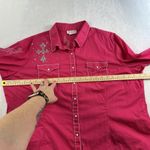 Ariat  XXL Shirt Cowgirl Pearl Snap Silver Studded Embroidered Rodeo Western Pink Photo 9