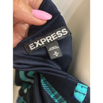 EXPRESS Women's  mini Dress Size M Blue Teal Geometric Print Strapless Photo 2