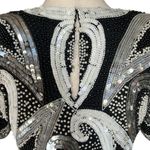 Jaisgumo Vintage Silk Sequin and Pearl Top Black Photo 8