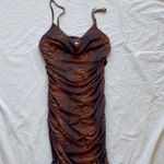 Princess Polly Animal Print Leopard Print Tiger Print mesh Cowl Neck Mini Dress Photo 3