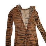 Sexy Bodycon Jumpsuit See Through Sheer Mesh Spotted Printing Rompers Overalls Tan Size L Photo 4