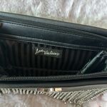 PINK - Victoria's Secret Victoria Secret Small Black Crossbody Purse Faux Leather Rhinestone Fringe Photo 7