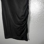 BTFBM Black Bodycon Midi Dress Women’s Sleeveless Ruched Side Casual Size M Photo 3