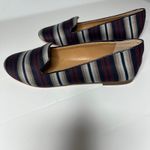 J Crew Striped Blue Burgundy Loafers Size 7 Photo 3