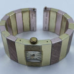 MEDANA LEVER PINK & GOLD LADIES BANGLE WATCH 1960'S Hand Winding 17 Jewels Photo 0