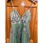 New w Tag Lulus Delightful Invitation Green Floral Tulle Sleeveless Maxi Dress Size XS Photo 1