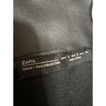 ZARA  Women's Black Faux Vegan Leather Sleeveless Lace Up Back Crop Tank Top Sz S Photo 2