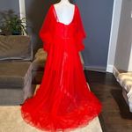 Women’s Red Prom Party Formal Dress With Corset Back and Leg Slit Size 16 NWOT Red Photo 6