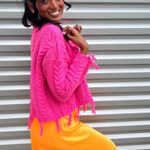 White Fox Boutique White Fox Orange Satin MIDI Skirt XS Photo 0