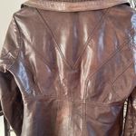 Guess Haute Couture Brown Leather Jacket With Coat Of Arms Buttons By . Size L Photo 1