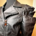 QED London Black Vegan Faux Leather Moto Bikercore SZ 8 Jacket Rocker Rockabily Photo 2