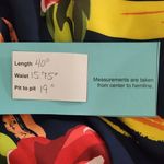 New York & Co. Navy Floral Print Tunic with Long Panels Size Large Photo 2