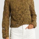 Joie  Leith B Cropped Asymmetric Lace Blouse Photo 1