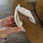 KuaiLu Tan Woven Flip Flops Women’s Sole 9.75" Soft Strap Sandals Neutral Beachy Brown Size 7 Photo 3