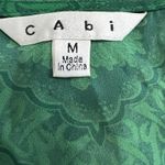 CAbi  Style 597 Green Envy Medallion‎ Yellow Floral Cap Sleeve Blouse Size Medium Photo 5