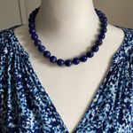 Lapis Lazuli Women’s Statement Gemstone Crystal Bead 16” Strand Necklace Blue Photo 4