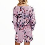 Veronica M Blush Floral Long Bell Sleeve Romper size Medium M Photo 1