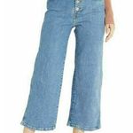 Levi's Mile High Cropped Wide Leg Jeans Button Fly Light Wash Blue 27x25 Photo 0