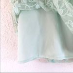 Hinge Lace Mesh Cold Shoulder Tank Top Spaghetti Strap Mint Green Medium New Photo 3