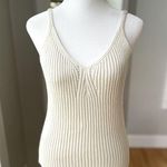 Listicle  Ivory Oatmeal Ribbed Knit Sweater Camisole Tank Top Size Medium Photo 0