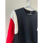 H&M Divided Top Women's Large Navy Colorblock Pullover Casual Everyday Crewneck Photo 1