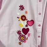 Woman Within  Embroidered Heart Floral 3/4 Sleeve Button‎ Down Shirt 3X Photo 6