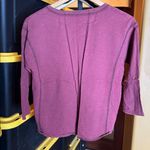Garnet Hill Embroidered Organic Cotton Boxy Top Burgundy 3/4 Sleeve Size Small Photo 7