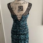 BCBGMAXAZRIA Jennie Blue Surf Combo Licrystal Maxi Dress Gown Photo 5