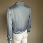 Wilfred Aritzia  Peaufiner Satin Tie Front Shirt Light Blue Photo 4