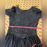 Vintage 90s Navy Blue Glitter Leopard Print Long Sleeve Maxi Dress Size Medium 8 Photo 5