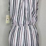 NWT Kelly Renee Linen Blend Women’s Size Medium Striped Romper Gray Photo 1