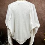 Free People  Santa Clara Ribbed Waffle Knit Oversized Top Alabaster S Photo 11