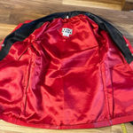 Vintage Retro 80s Raw Basix Red Soft Leather Mid Length Tuxedo Style Jacket~M~ Photo 5