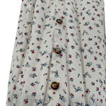 Monteau  Womens Floral Square Neck‎ Paperbag Linen Blend Dress Cream Large NWT Photo 5