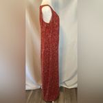 Liz Claiborne  Red Floral Paisley Maxi Dress Sleeveless Linen Blend Size 10 Photo 1