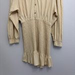 Free People Beach Mini Dress Women Size Large Butter Yellow Long Sleeves Photo 2