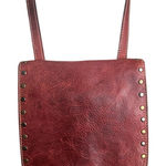 Patricia Nash Vintage Oil Leather Flap Over Crossbody studded Handbag. Photo 0