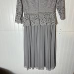 Alex Evenings  Women's Gray‎ Lace 3/4 Sleeve Midi Dress Special Occasion Photo 10