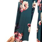 Eliza J Teal Green & Pink Floral Long Sleeve Long Maxi Dress Women Sz 14 Photo 6