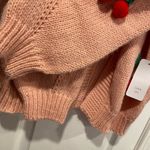 NWT Luna + Ivy Anthropologie Size S Pink Knit Cardigan 3D Appliqué Cherries Photo 4