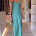 ZARA  Dress wedding emerald green Slip Midi Satin Effect Maxi Coctail Party Photo 5