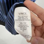 Vince 100% Silk Blue Black Tie Die Layered Shift Dress Split Neckline Size XS Photo 9