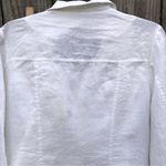 Guess  LOS ANGELES White Linen Crop Moto Zippered Jacket L Photo 10