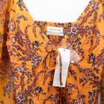 Urban Outfitters Womens Milkmaid Top Size S Orange Floral Boho Crop Romantic NWT Photo 3