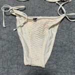 Splendid Crochet Bikini Set Demi Top String Bottom white cream Boho Photo 2