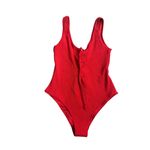 Ganni Women's Red Laceup One Piece Bathing Swimsuit Size 6 Photo 6